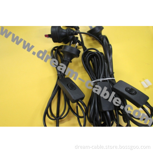 SAA Australian Lamp Power 2pin/3pin Cord with 303 Inline Switch
